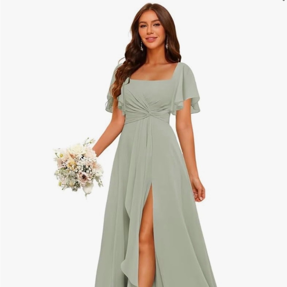 Light green bridesmaid dress